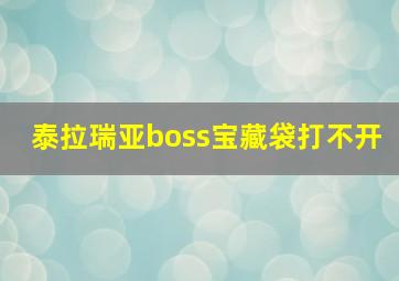 泰拉瑞亚boss宝藏袋打不开