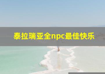 泰拉瑞亚全npc最佳快乐