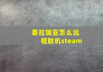 泰拉瑞亚怎么远程联机steam