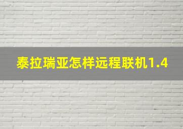 泰拉瑞亚怎样远程联机1.4