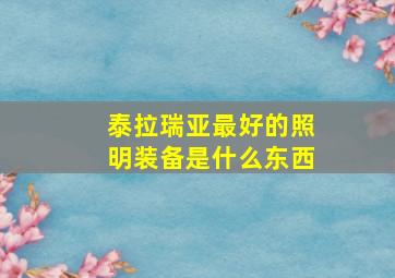 泰拉瑞亚最好的照明装备是什么东西