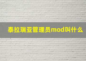 泰拉瑞亚管理员mod叫什么