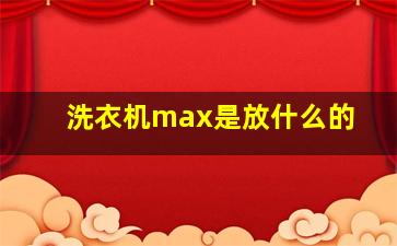 洗衣机max是放什么的