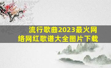 流行歌曲2023最火网络网红歌谱大全图片下载