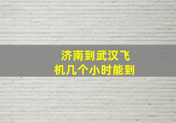 济南到武汉飞机几个小时能到