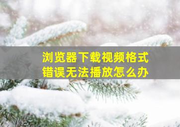 浏览器下载视频格式错误无法播放怎么办