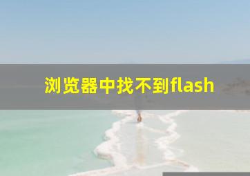 浏览器中找不到flash