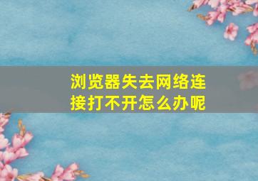 浏览器失去网络连接打不开怎么办呢