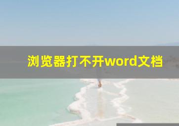 浏览器打不开word文档