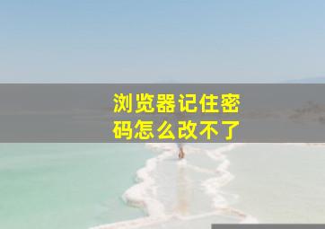 浏览器记住密码怎么改不了