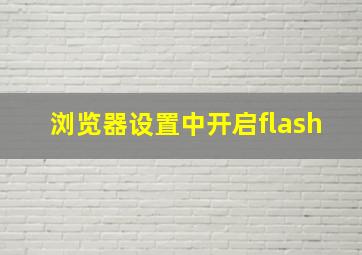 浏览器设置中开启flash