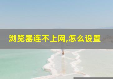 浏览器连不上网,怎么设置