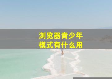 浏览器青少年模式有什么用