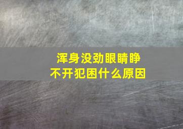 浑身没劲眼睛睁不开犯困什么原因