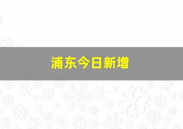 浦东今日新增