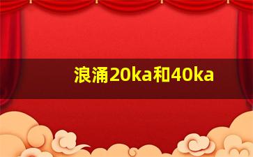 浪涌20ka和40ka