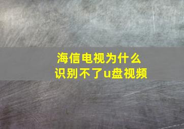 海信电视为什么识别不了u盘视频