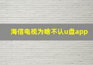 海信电视为啥不认u盘app