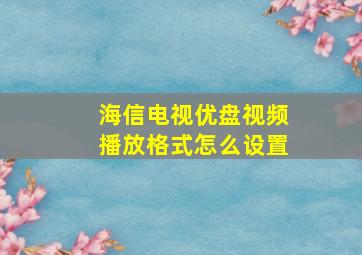 海信电视优盘视频播放格式怎么设置