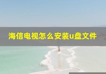 海信电视怎么安装u盘文件