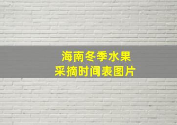 海南冬季水果采摘时间表图片