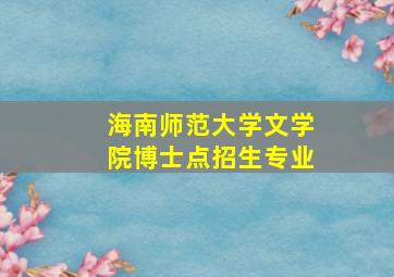 海南师范大学文学院博士点招生专业