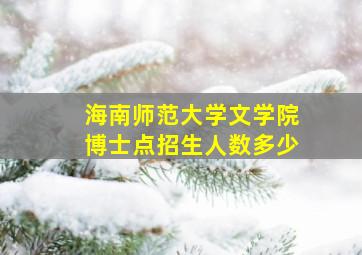 海南师范大学文学院博士点招生人数多少