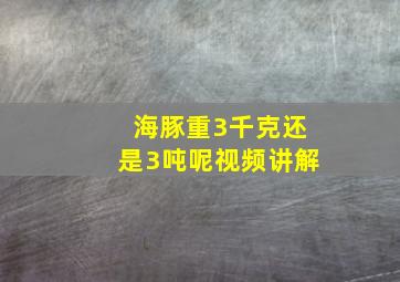 海豚重3千克还是3吨呢视频讲解