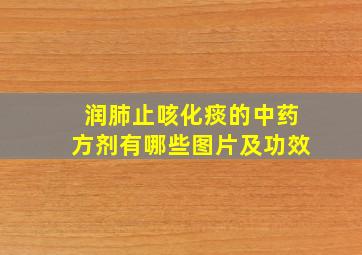 润肺止咳化痰的中药方剂有哪些图片及功效