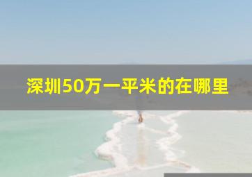 深圳50万一平米的在哪里