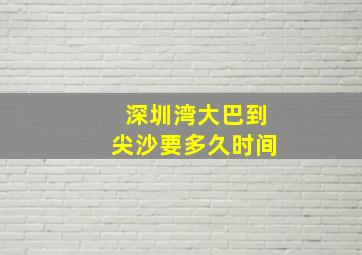 深圳湾大巴到尖沙要多久时间