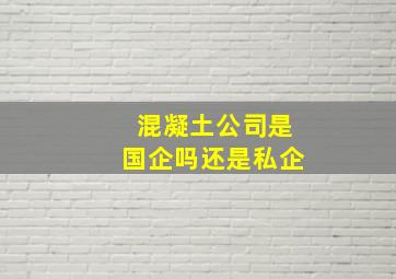 混凝土公司是国企吗还是私企