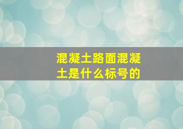 混凝土路面混凝土是什么标号的