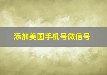 添加美国手机号微信号