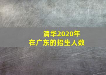 清华2020年在广东的招生人数