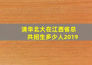 清华北大在江西省总共招生多少人2019