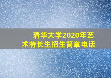 清华大学2020年艺术特长生招生简章电话