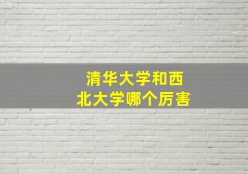 清华大学和西北大学哪个厉害