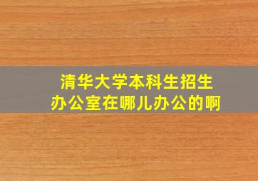 清华大学本科生招生办公室在哪儿办公的啊