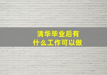 清华毕业后有什么工作可以做