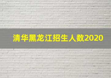 清华黑龙江招生人数2020