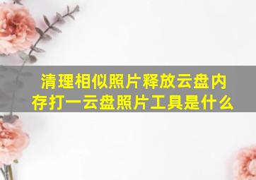 清理相似照片释放云盘内存打一云盘照片工具是什么