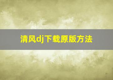 清风dj下载原版方法