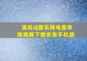 清风dj音乐网电音串烧视频下载安装手机版