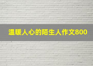 温暖人心的陌生人作文800