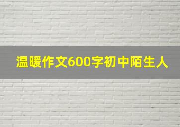 温暖作文600字初中陌生人