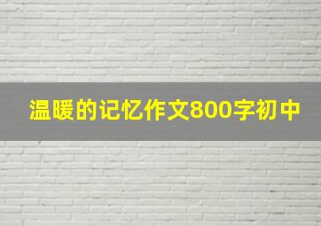 温暖的记忆作文800字初中