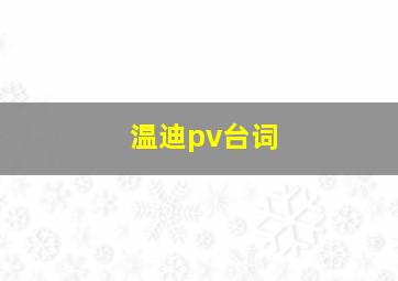 温迪pv台词