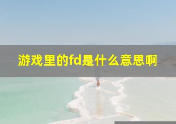 游戏里的fd是什么意思啊