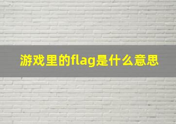 游戏里的flag是什么意思